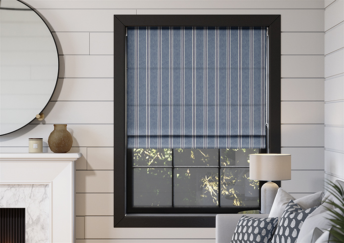 Bellagio Stripe, Mineral Blue - Roman Blind - Image 3